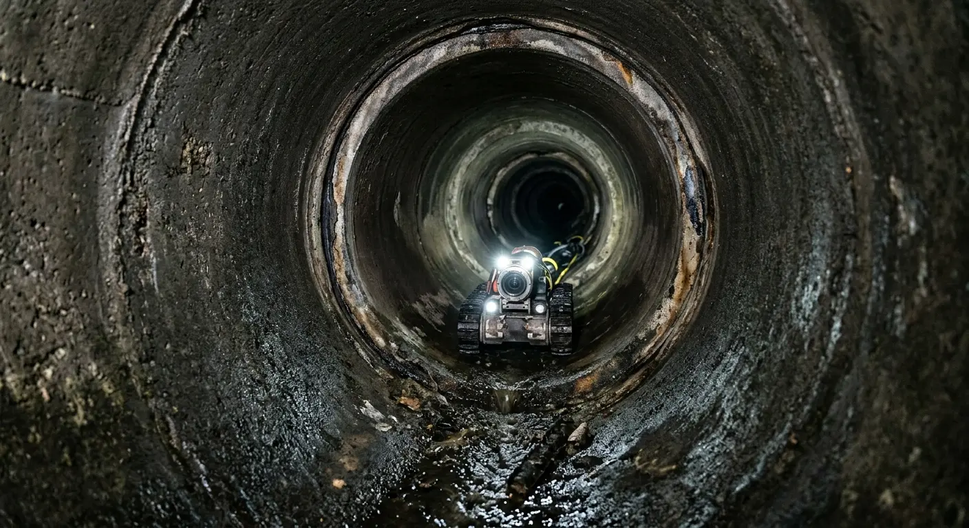 Robotic sewer camera inspecting pipe interior for Sewer Line Repair in Avra Valley